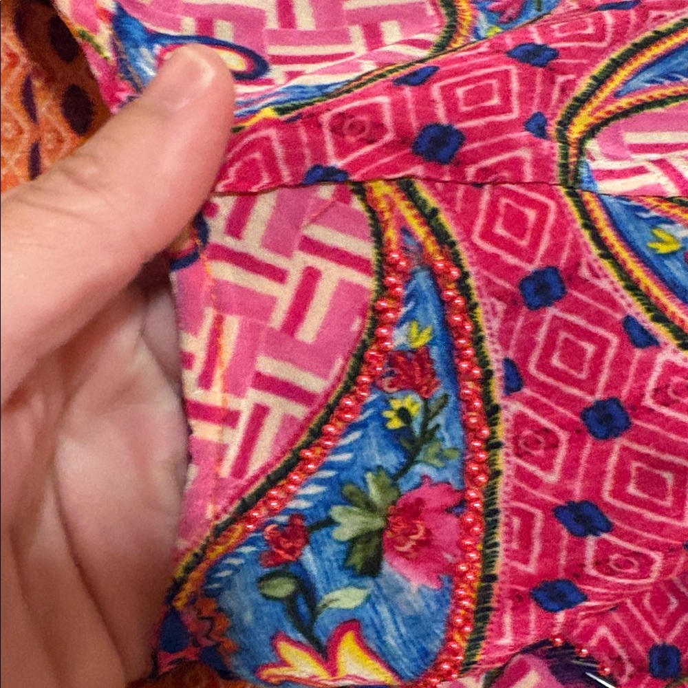 Bhanuni by Jyoti Emilia Beaded Peasant Blouse SZ M VGUC - Picture 7 of 10